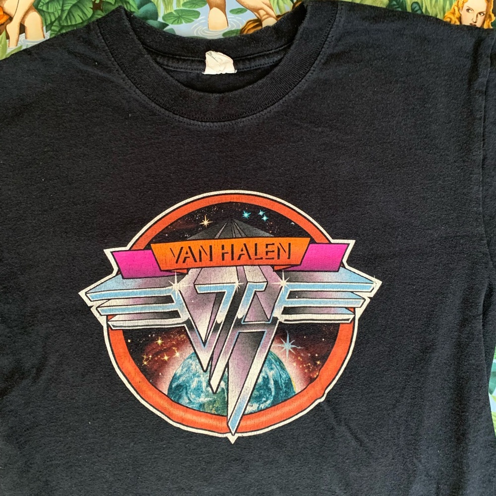 💖VAN HALEN Anvil Black Band tour T-Shirt